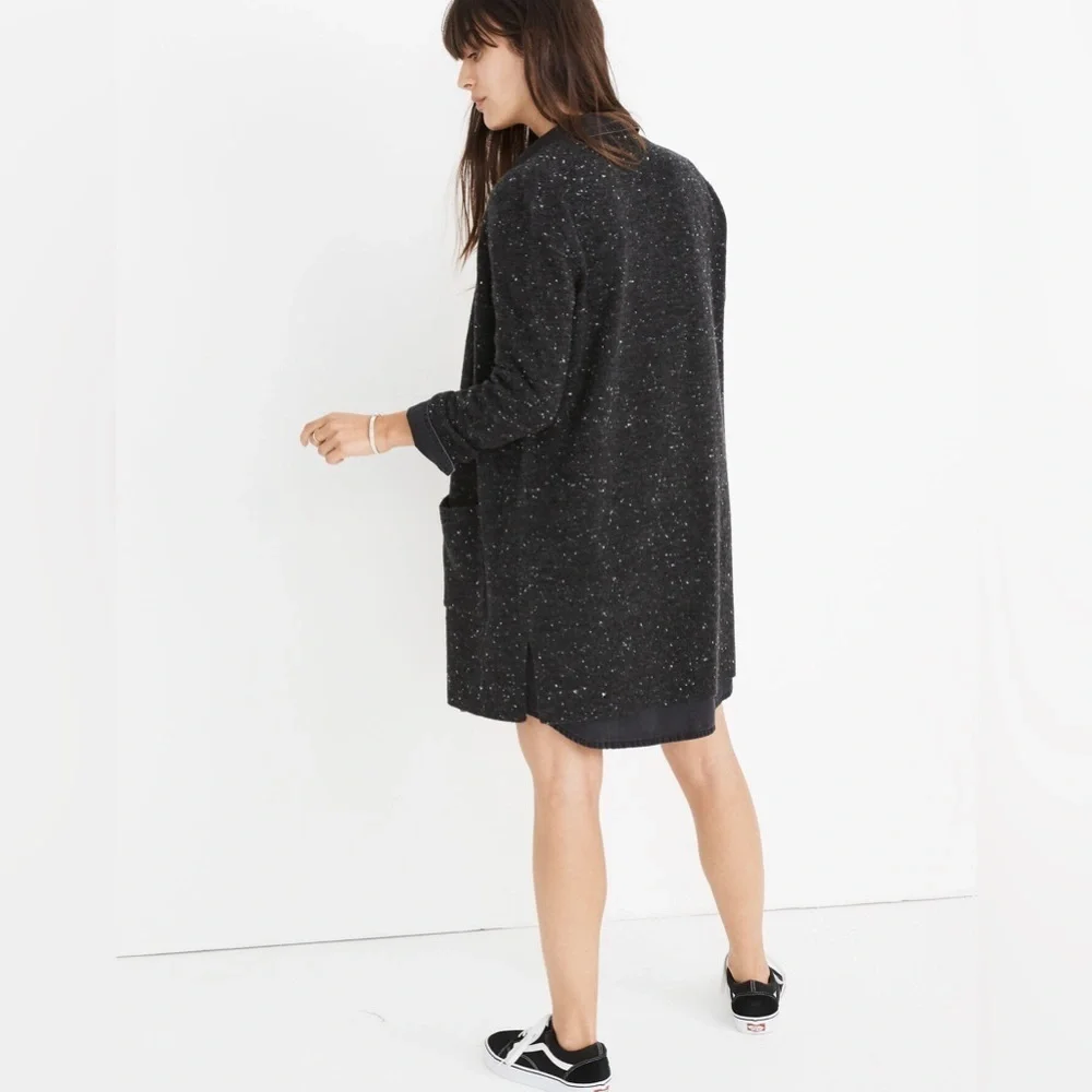 Madewell Donegal Kent Cardigan Sweater in Coziest Yarn wool slouchy speckled M - Picture 8 of 14